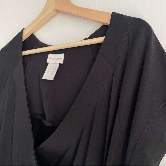 Soft Surroundings wrap dress short sleeve t-shirt style faux wrap black size S - Picture 4 of 7